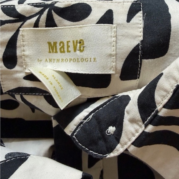 Anthropologie Maeve The Bettina Tiered Shirt Dress In Black Motif Size XL - Picture 11 of 11